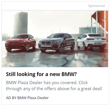 Dealership ad example bmw sponsored