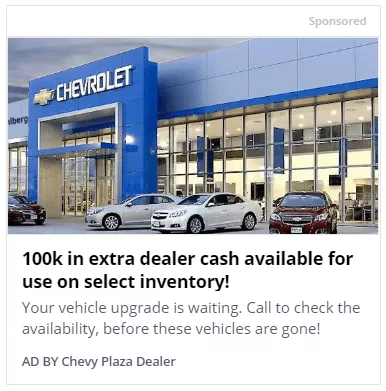 Dealership ad example chevrolet sponsored