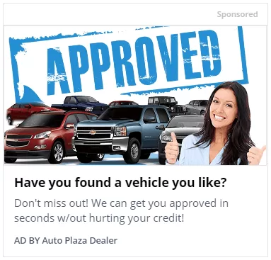 Dealership ad example financing pre approval