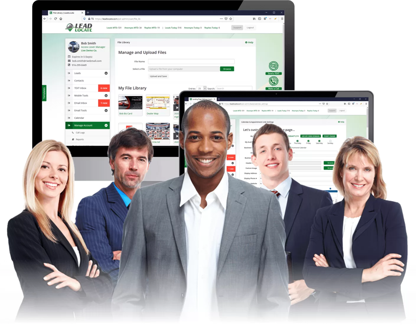 LeadLocate CRM lead list and vehicle detail